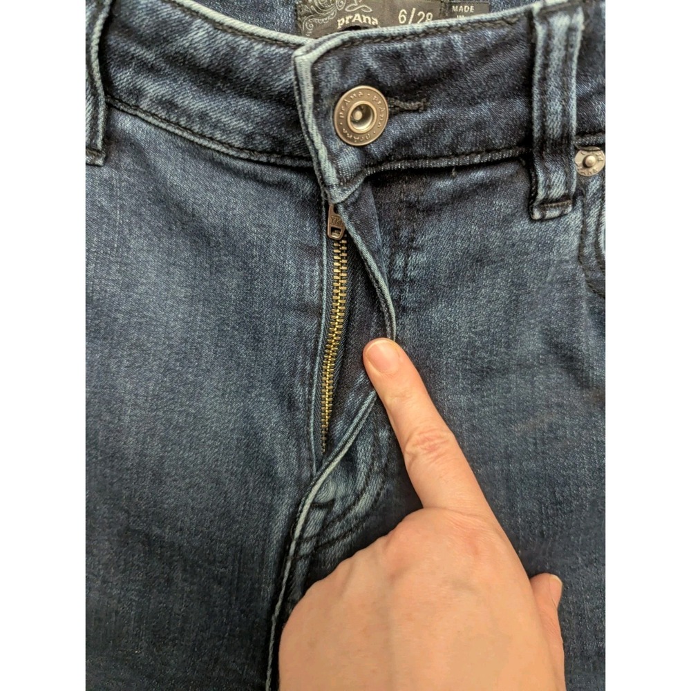 Prana Jeans Womens 6/28 Blue Dark Wash Tukino Outdoor Carpenter Loop Denim - Picture 4 of 13